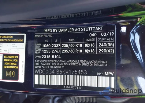 2019 Mercedes-Benz Glc 300 from USA, damaged, VIN WDC0G4JB6KV175453